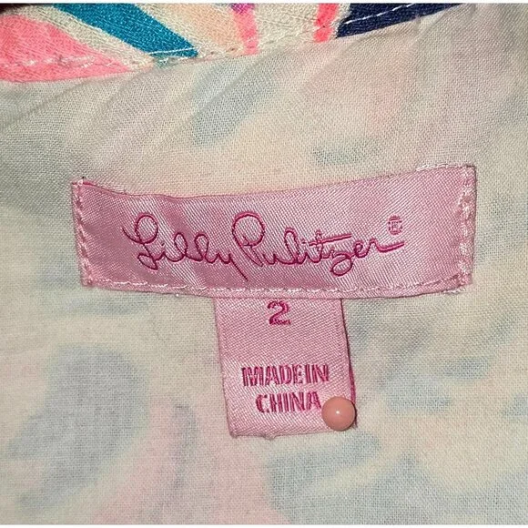 Lilly Pulitzer Women’s Cabrey Pelican Head in Sand Tropical Shift Dress Sz2 2219 - Picture 8 of 12